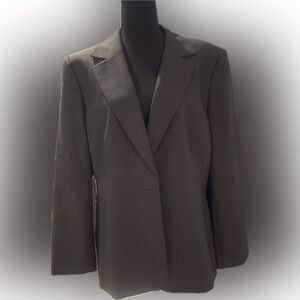 Tahari Charcoal Pinstripe Women's Blazer